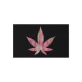 Sassy Single Pink Marijuana 420 Weed Leaf With Black Background 420 Weed Marijuana Leaf Outdoor Rug