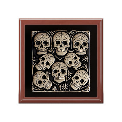 Black And Silver Gothic Skulls Jewelry Box Jewelry Box