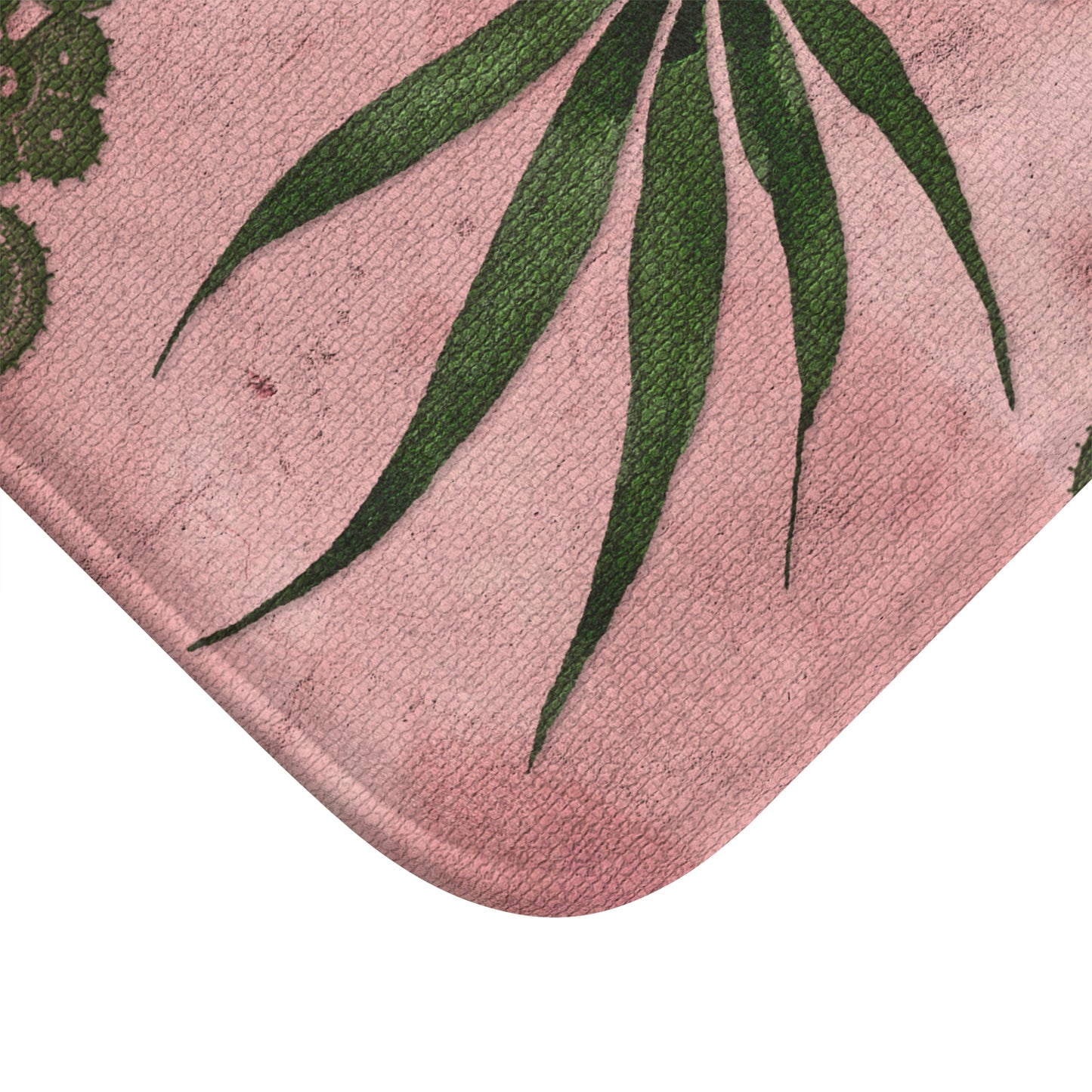 Grey Lace Gorgeous Pink Beautiful Multicolored Pink Purple Blue 420 Weed Marijuana Leaf Bath Mat