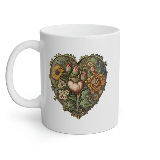 Intricate Hearts by Heron Lake Print 6 White Mug, 11oz