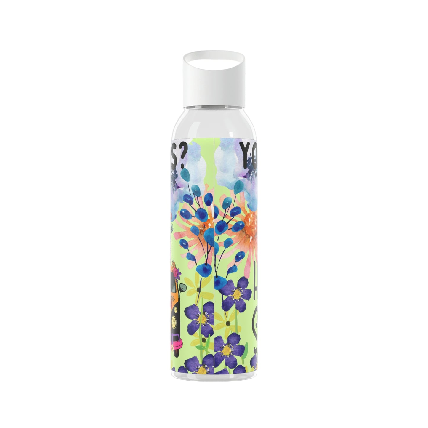 You Good Sis ? Mental Health Awareness Hippie Chic , Wheelchair Green Background Sky Water Bottle