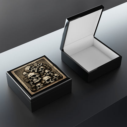 Classic Metal Style Grey And Black Multi Gothic Skulls Jewelry Box Jewelry Box