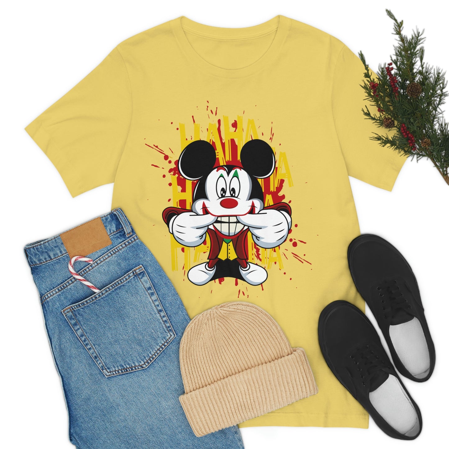 Ha Ha Ha Mickey, Unisex Jersey Short Sleeve Tee