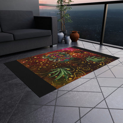 Groovy Island Man Smoking With Marijuana Pot Weed 420 Hands Outdoor Rug