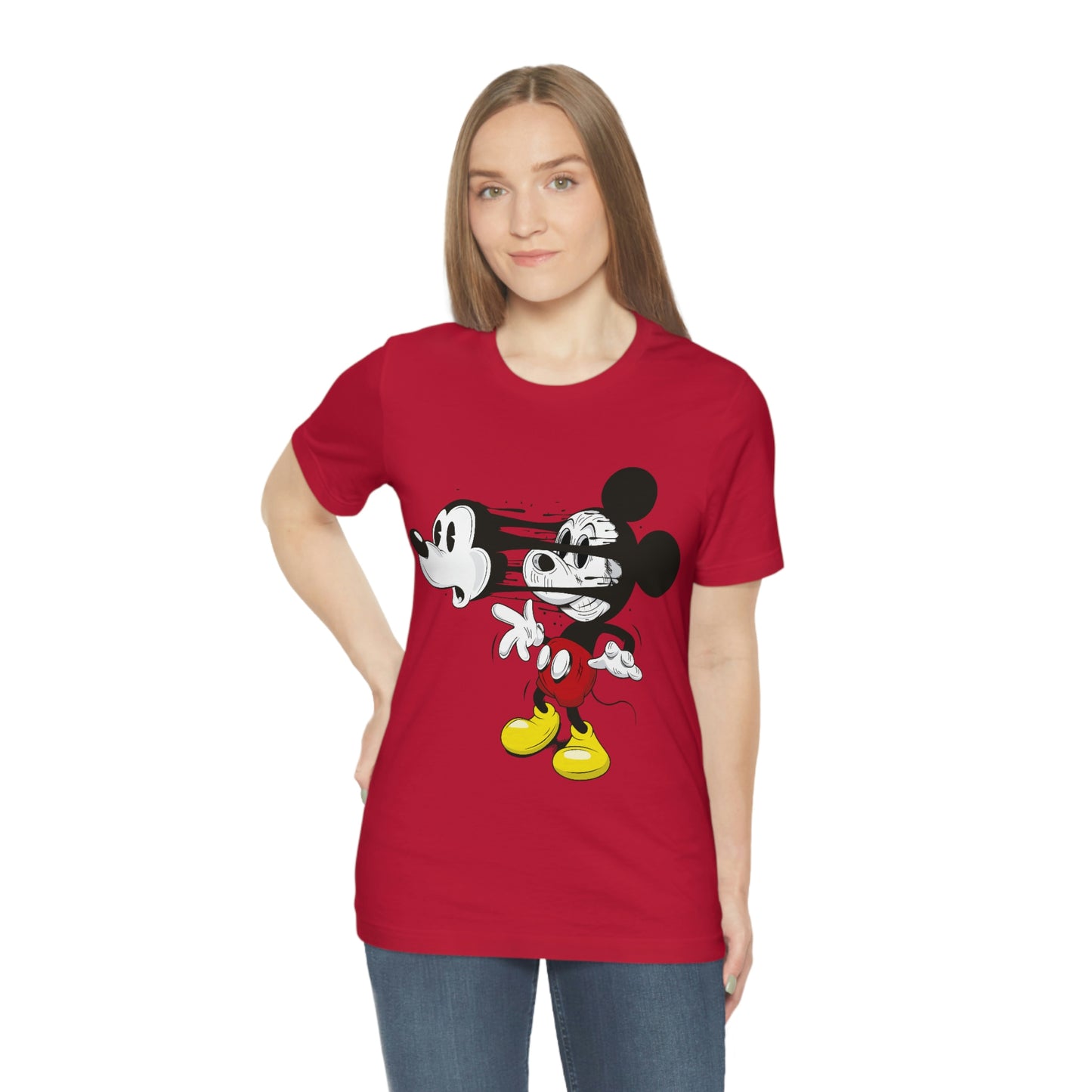 Losing Face Mickey, Unisex Jersey Short Sleeve Tee