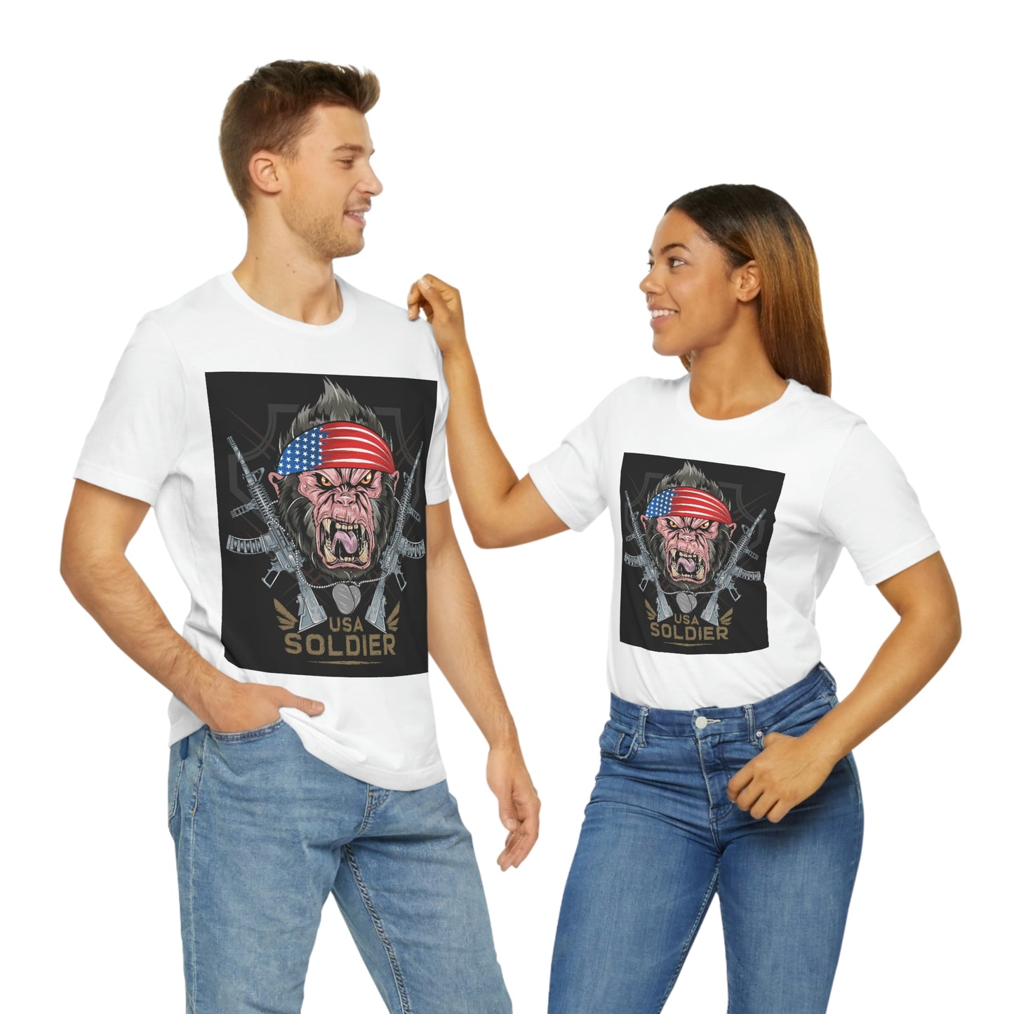 Angry Gorilla USA Soldier, Unisex Jersey Short Sleeve Tee