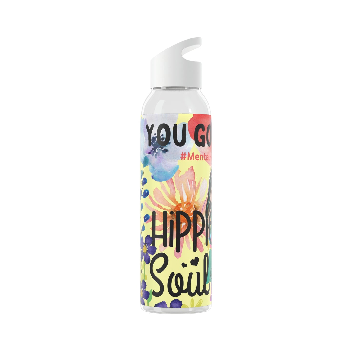 You Good Sis ? Mental Health Awareness Hippie Chic , Yellow Background Sky Water Bottle