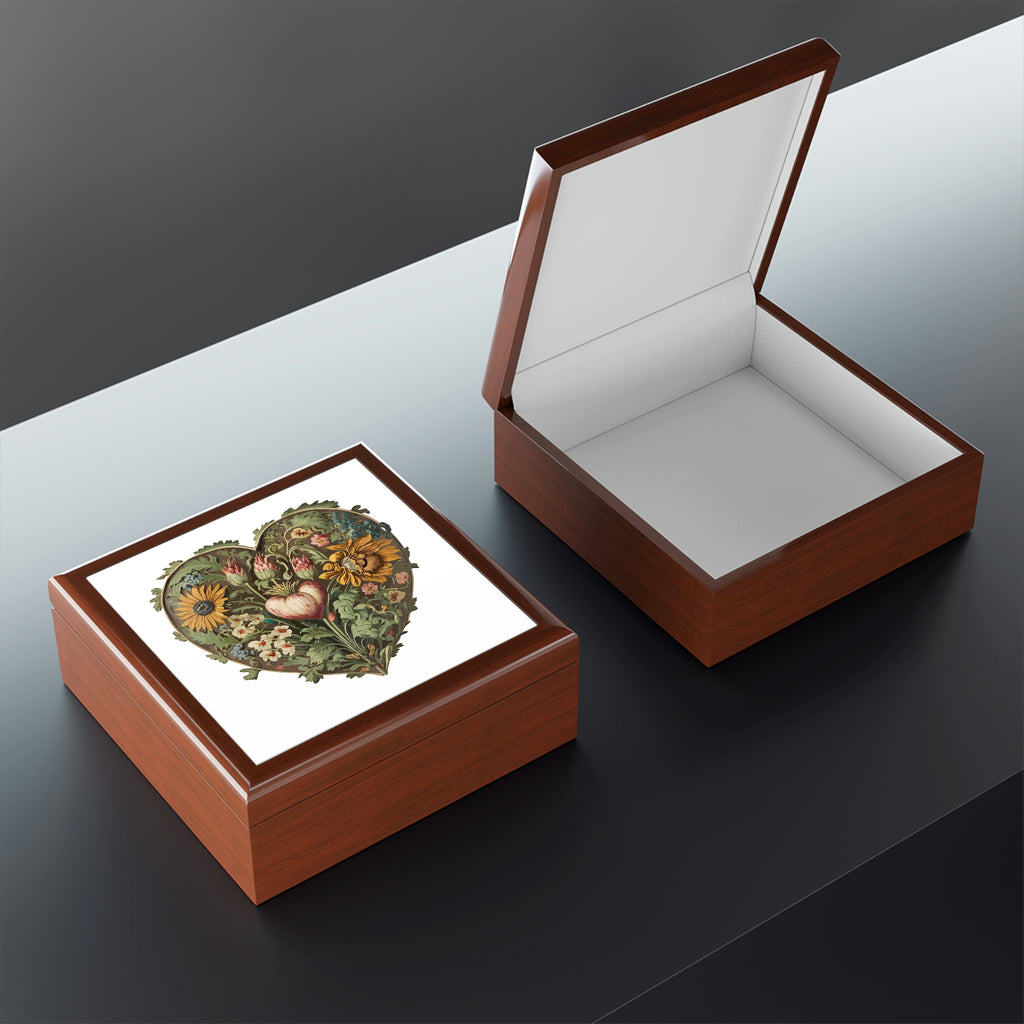 Intricate Hearts by Heron Lake Print 6 Jewelry Box