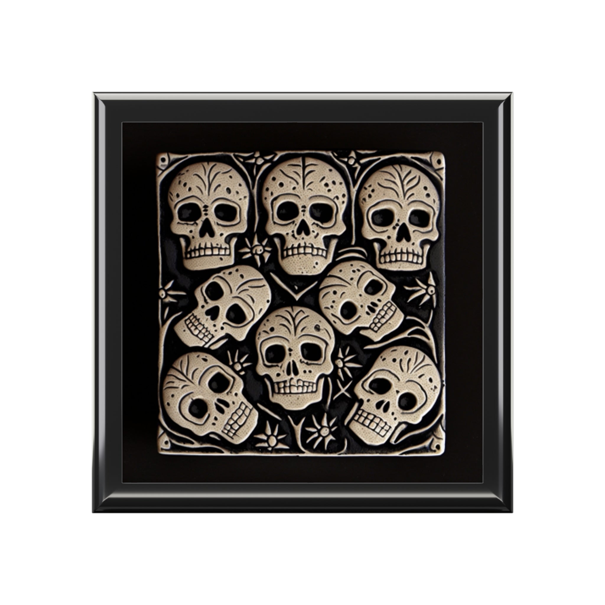 Black And Silver Gothic Skulls Jewelry Box Jewelry Box