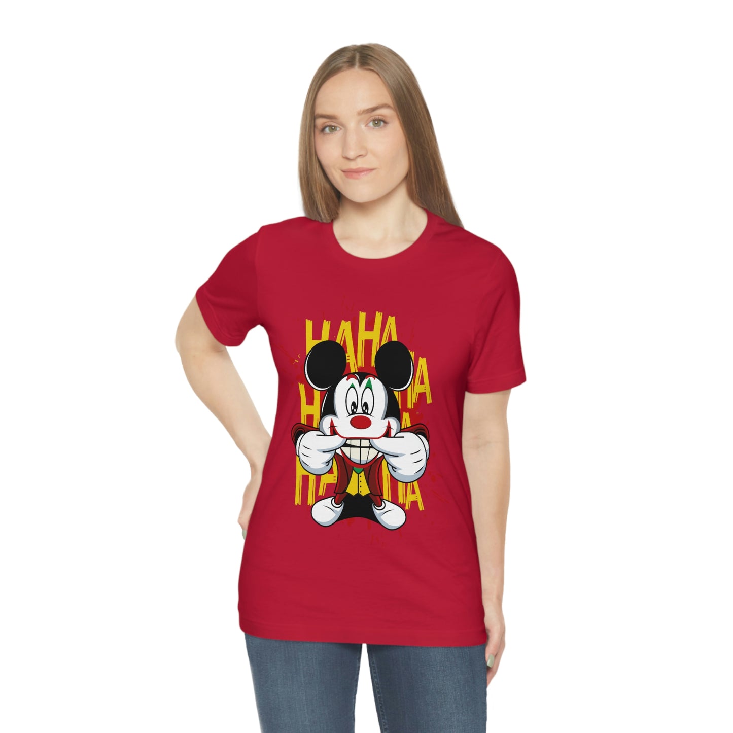 Ha Ha Ha Mickey, Unisex Jersey Short Sleeve Tee