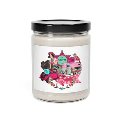 Go Girl Country Girl, Collage Horse Truck Motorhome Roses And More Scented Soy Candle, 9oz