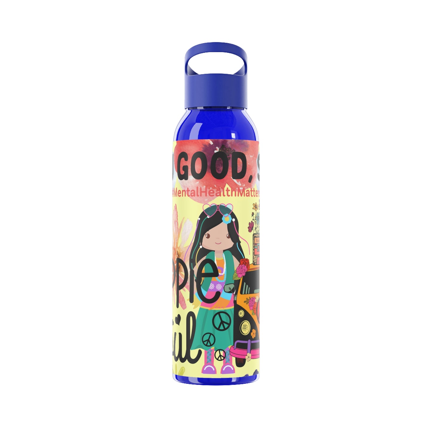 You Good Sis ? Mental Health Awareness Hippie Chic , Yellow Background Sky Water Bottle