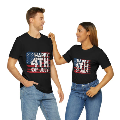 Happy 4 th Of July Independence Day Flag Unisex Jersey Short Sleeve Tee