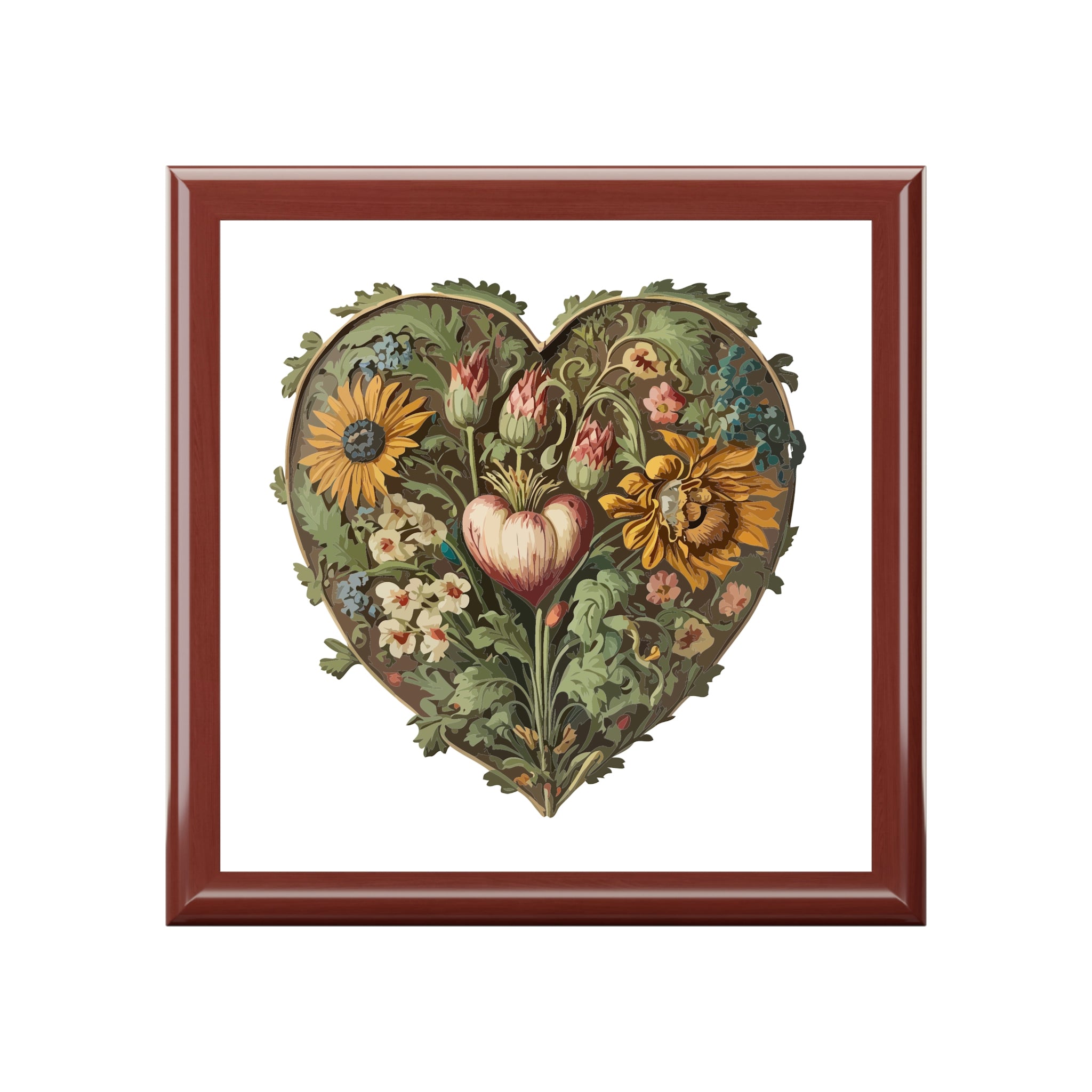 Intricate Hearts by Heron Lake Print 6 Jewelry Box