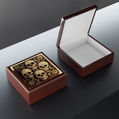 Gothic Skull Off White Jewelry Box Jewelry Box