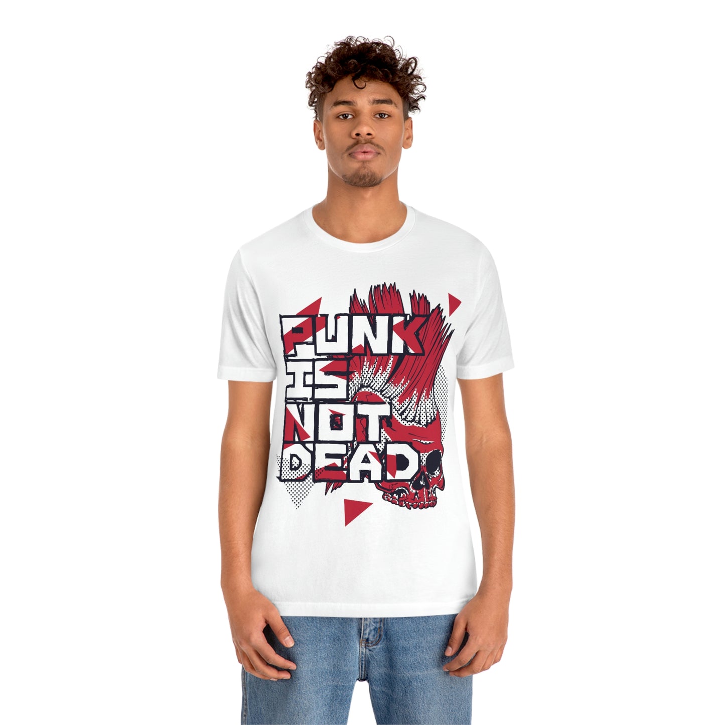 Punk Mohawk Skull, Punk Is Not Dead, Unisex Jersey Short Sleeve Tee