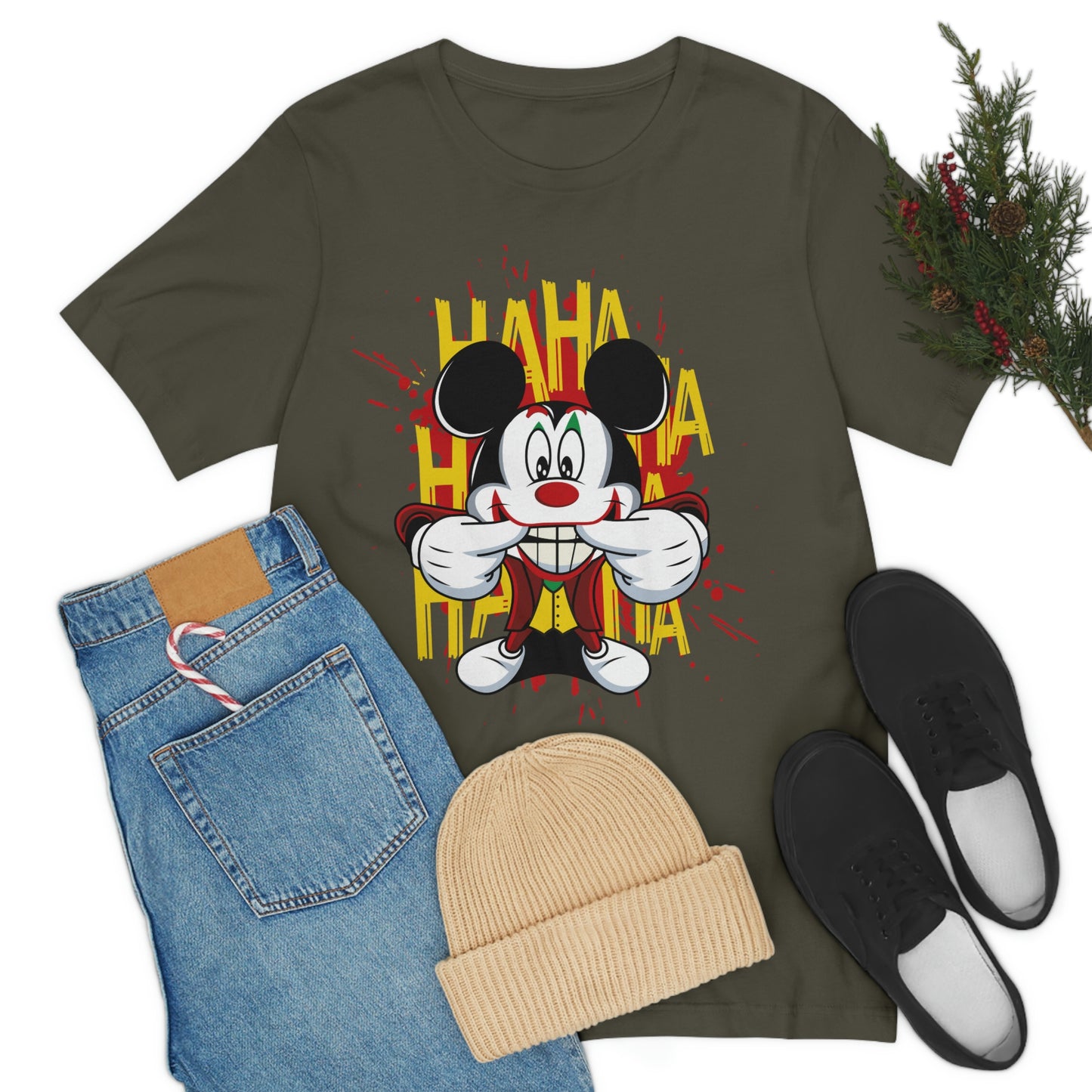 Ha Ha Ha Mickey, Unisex Jersey Short Sleeve Tee