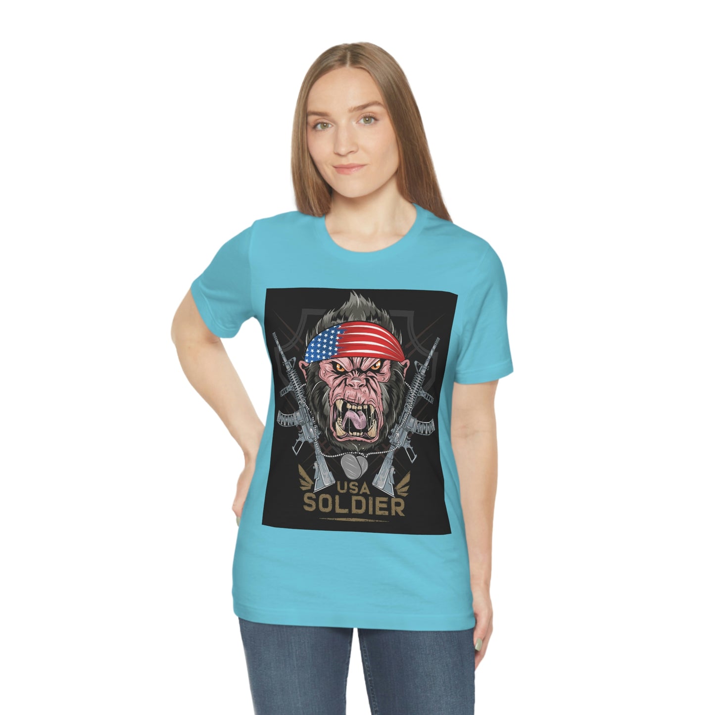 Angry Gorilla USA Soldier, Unisex Jersey Short Sleeve Tee