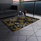 Gold And Zebra Marijuana Pot Weed Leaf 420 Marijuana Leaf Outdoor Rug