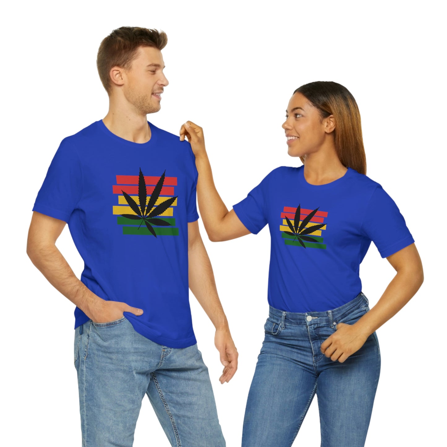 Pot Leaf With Classic Colors, Yellow, Green, Yellow, Unisex Jersey Short Sleeve Tee