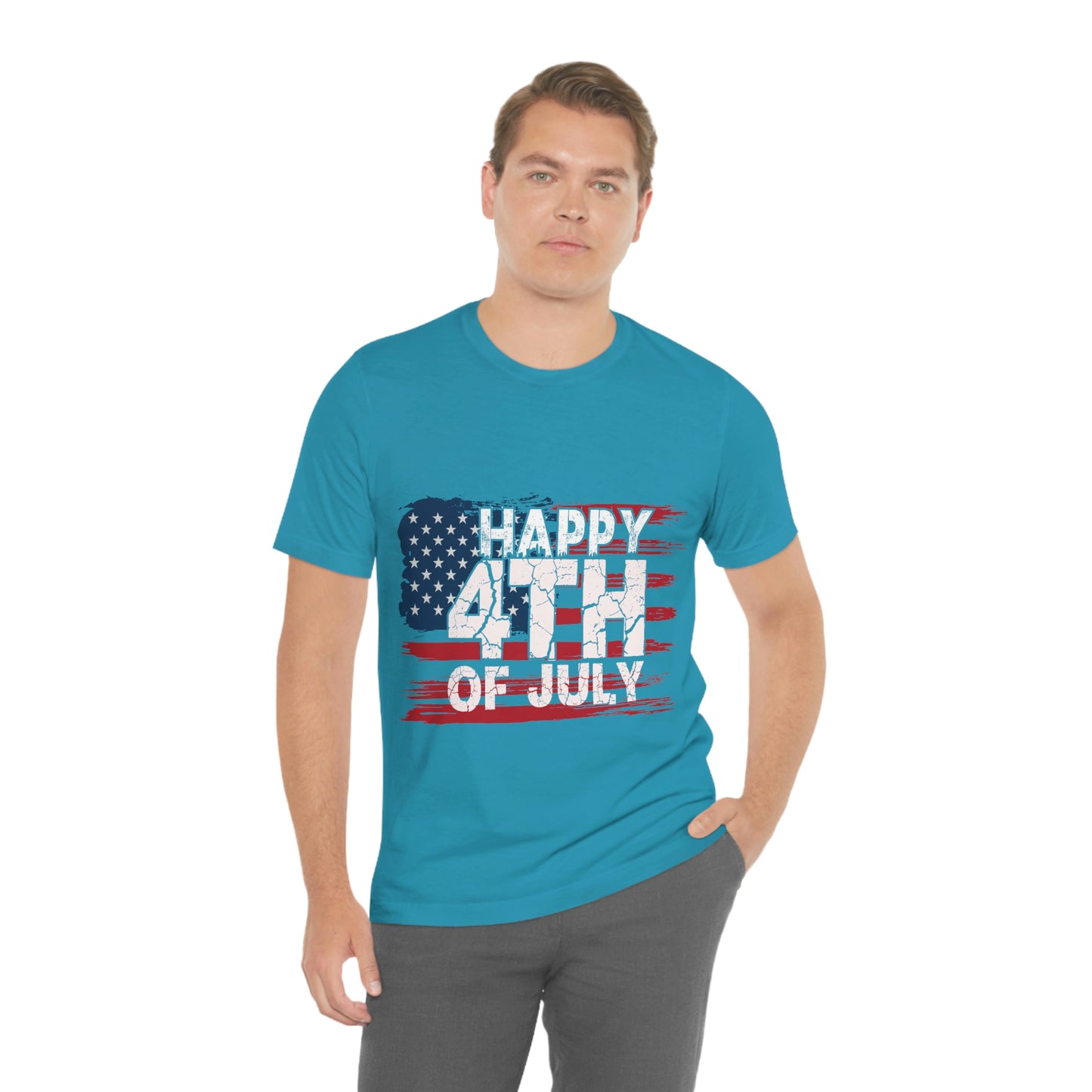 Happy 4 th Of July Independence Day Flag Unisex Jersey Short Sleeve Tee