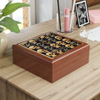 Blue And Silver Gothic Skulls Jewelry Box Jewelry Box