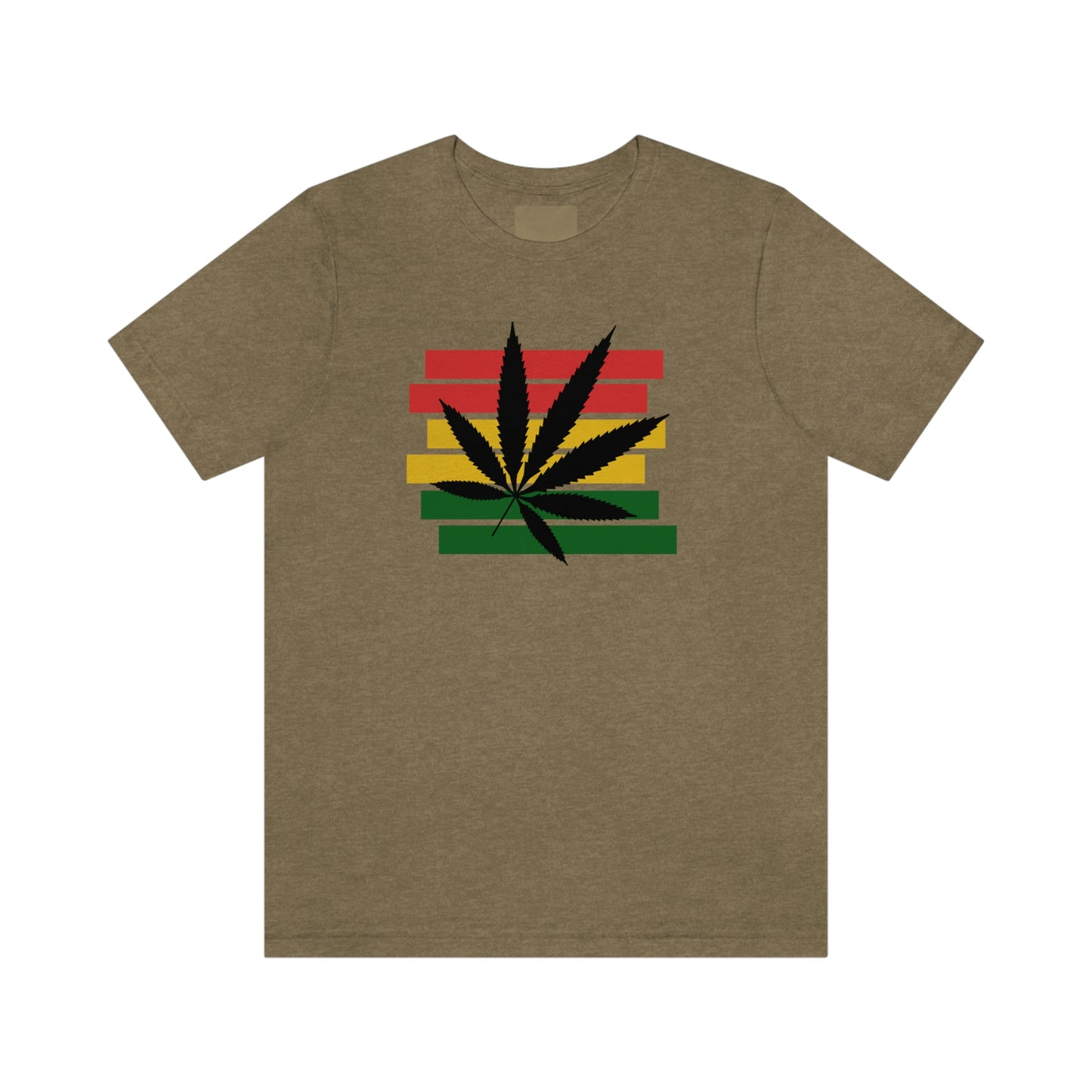 Pot Leaf With Classic Colors, Yellow, Green, Yellow, Unisex Jersey Short Sleeve Tee