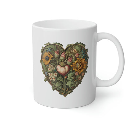 Intricate Hearts by Heron Lake Print 6 White Mug, 11oz