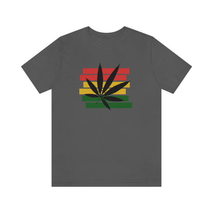 Pot Leaf With Classic Colors, Yellow, Green, Yellow, Unisex Jersey Short Sleeve Tee