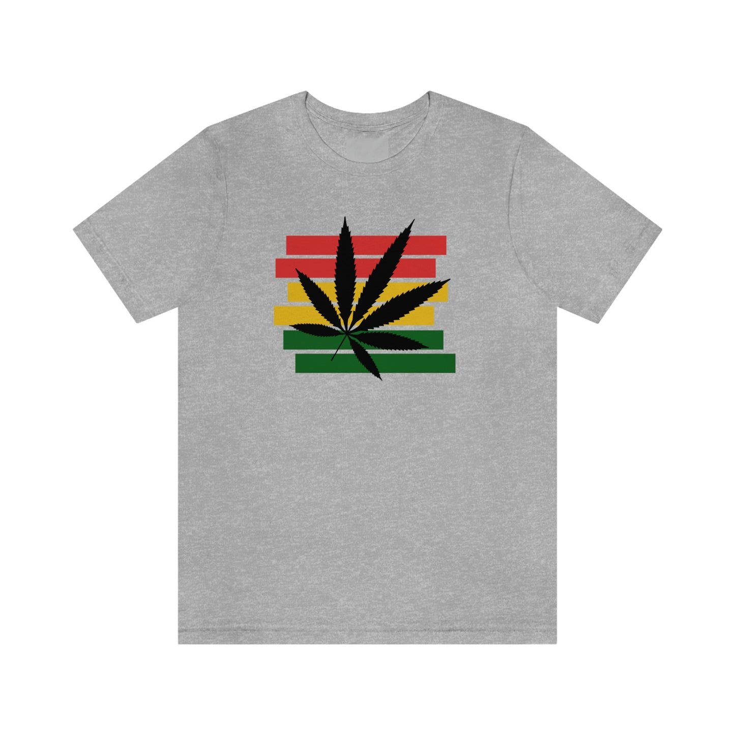 Pot Leaf With Classic Colors, Yellow, Green, Yellow, Unisex Jersey Short Sleeve Tee