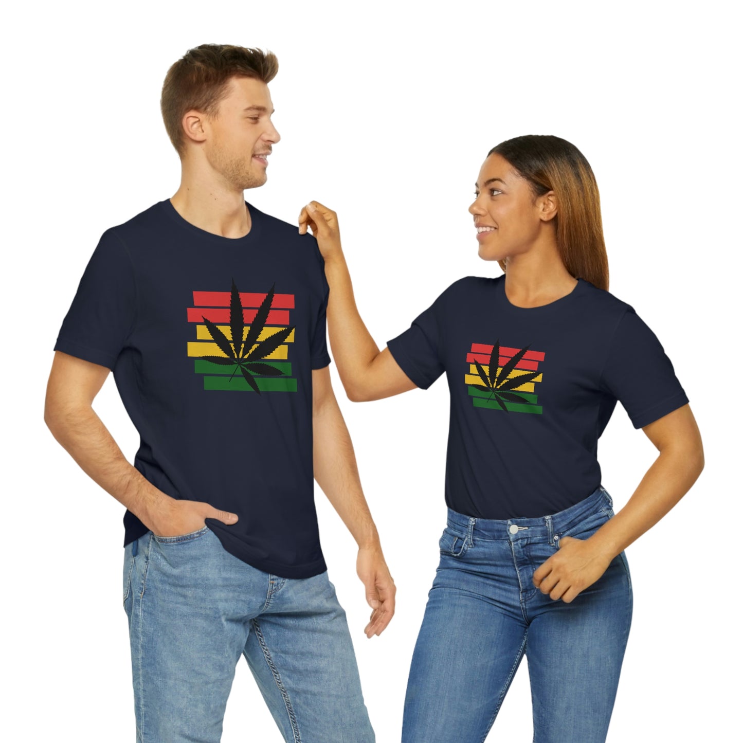 Pot Leaf With Classic Colors, Yellow, Green, Yellow, Unisex Jersey Short Sleeve Tee