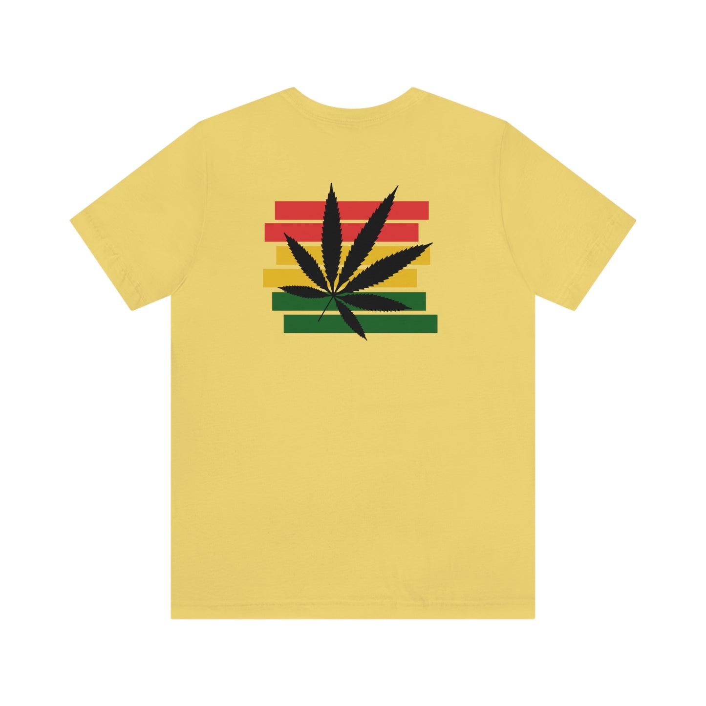 Pot Leaf With Classic Colors, Yellow, Green, Yellow, Unisex Jersey Short Sleeve Tee