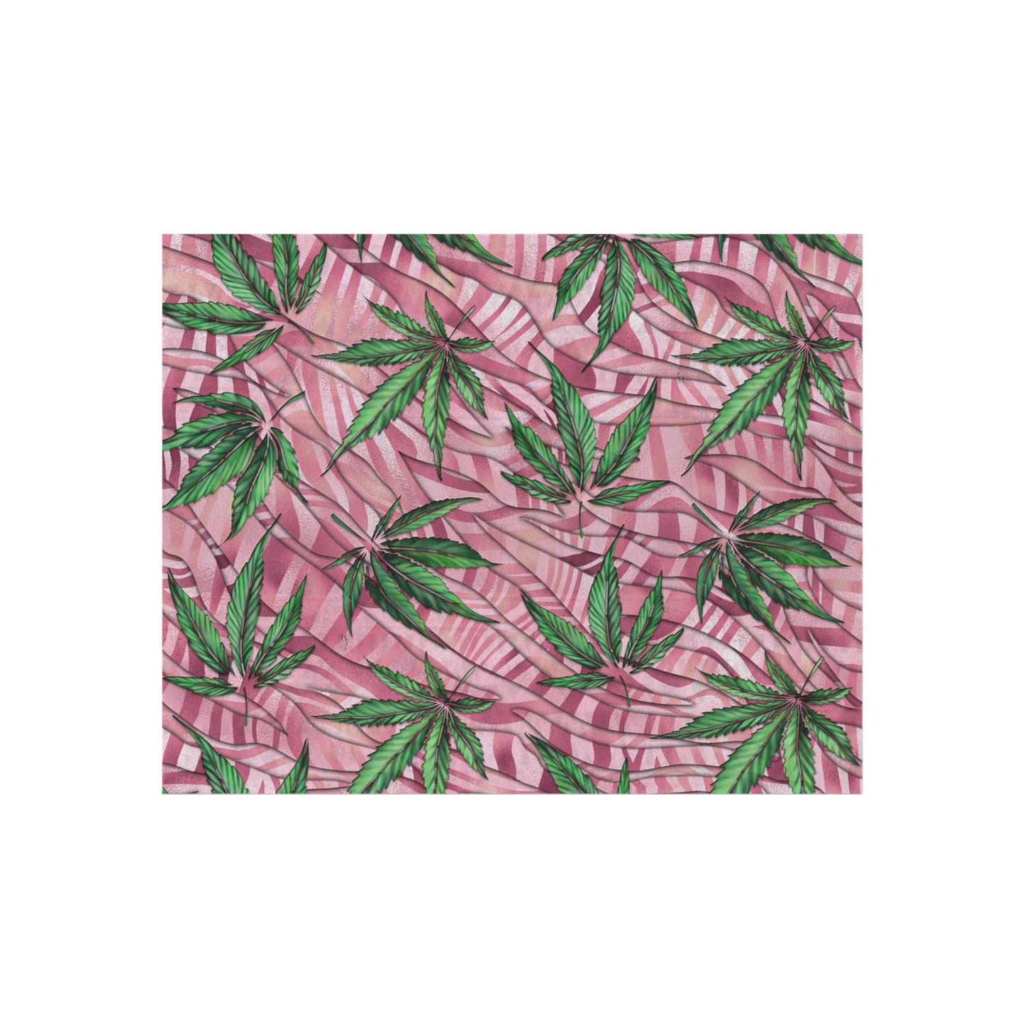Sassy Pink And Green 420 Weed Marijuana Leaf Outdoor Rug