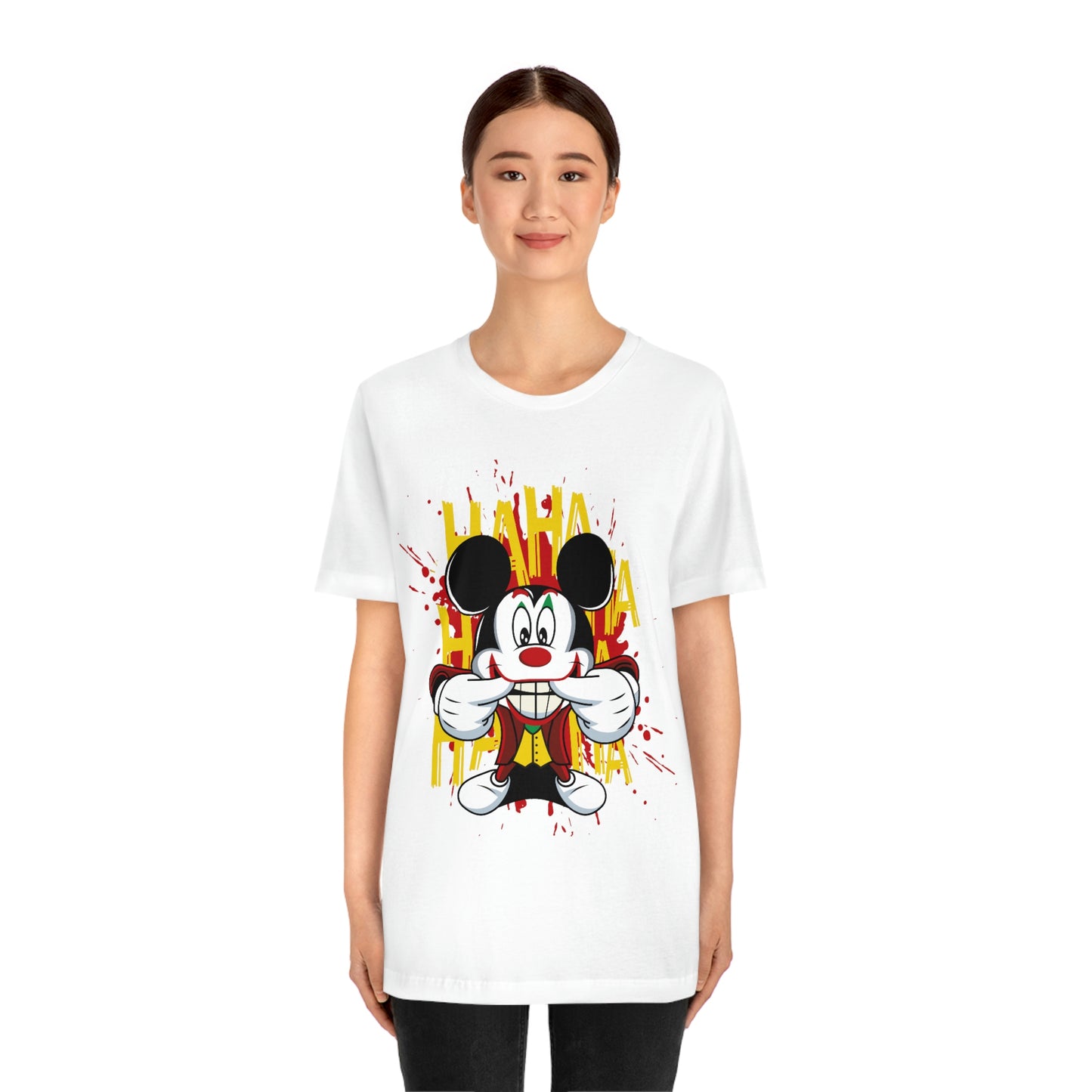 Ha Ha Ha Mickey, Unisex Jersey Short Sleeve Tee