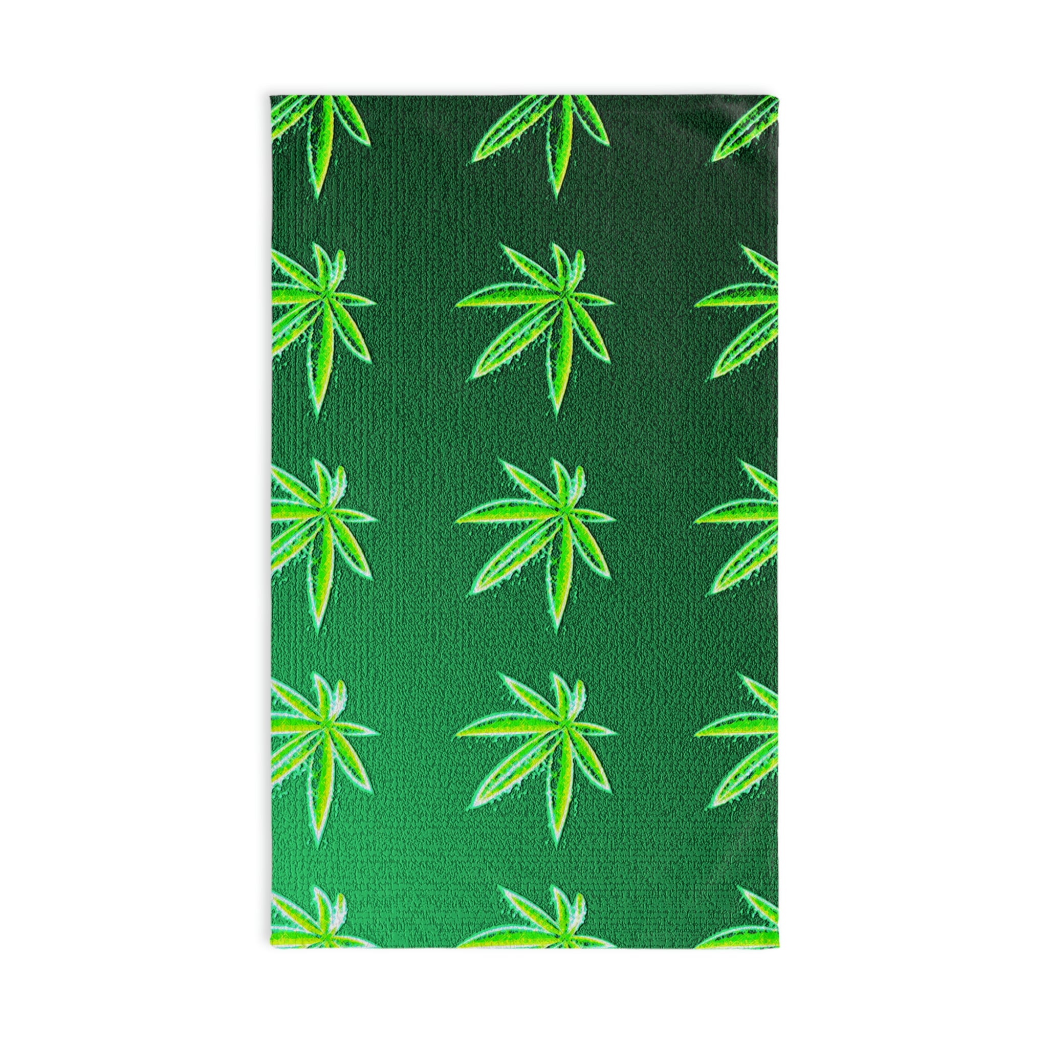 Green Leaf Marijuana Pot Weed Leaf 420 Hand Towel